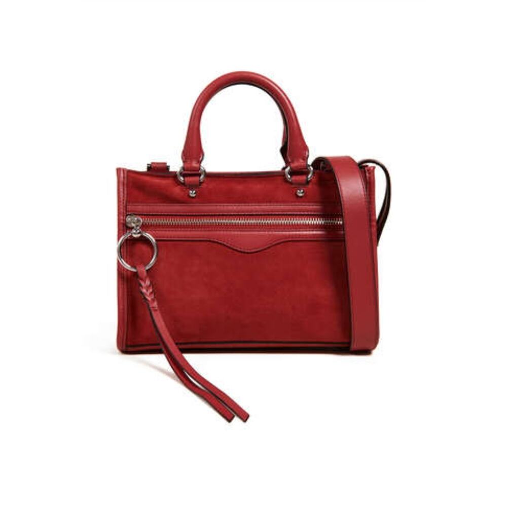 Rebecca Minkoff Purse Micro Bedford Zip Satchel Scarlet Red Crossbody Bag Tote